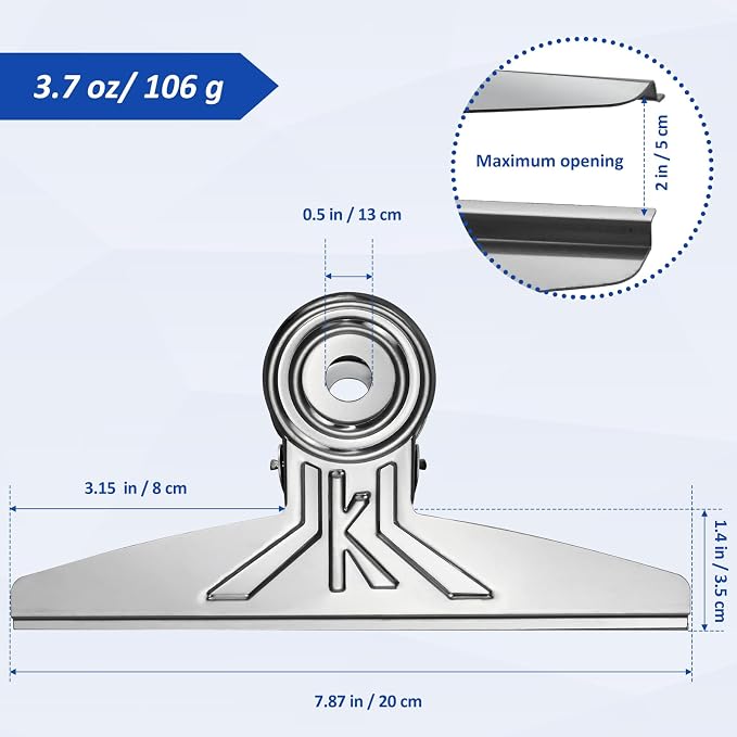 3 Pack Extra Large Paper Clips 7.9 Inches Jumbo Bull Binder Paper Clip Clamps - Image 2