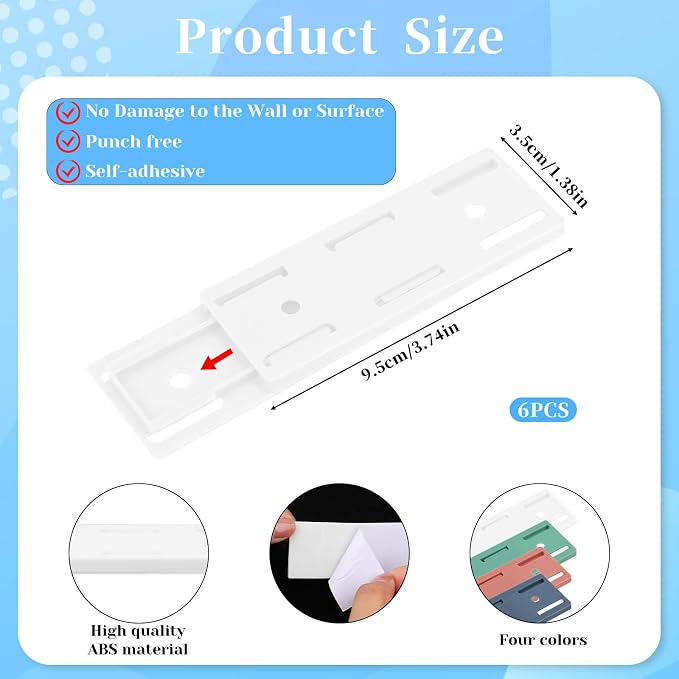 6 Pcs Power Strip Holder, Self-Adhesive Socket Holder - Image 2