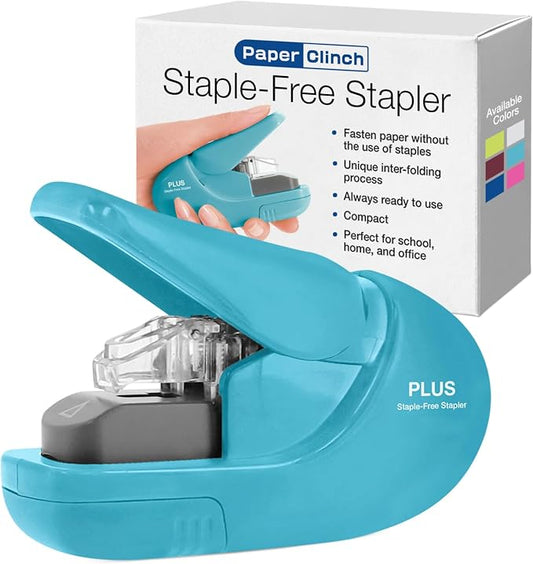 Plus Paper Clinch Compact Staple-Free Stapler by Plus