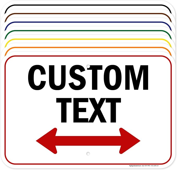Custom Arrow, Custom Directional Sign, Two Way Arrow, 12x18 Inches, Rust Free by MySignCenter