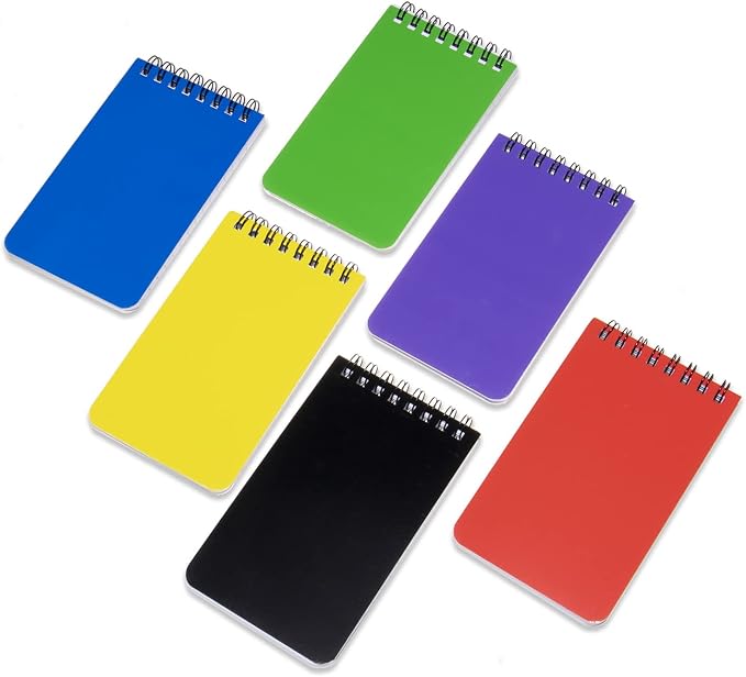 QiCheng 6pacs Pocket Notebook Mini Notepad Small Spiral Notebooks 3X5Inch | - Image 7