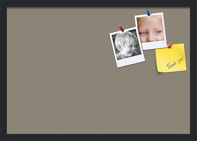 PinPix 26x18 Inch Cork Bulletin Board. This Decorative Framed Pin Board Comes with Pewter Design and a Satin Black Frame. Ideal for Home Office Decor or Message Board (PinPix-1812)-DeskLoop Office