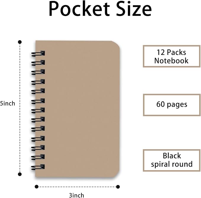 KTOJOY 6 Pack Spiral Notebook Small Pocket Notebook 3x5 Spiral Notepads - Image 2