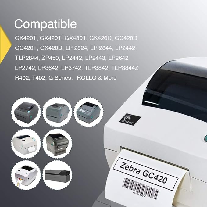 BETCKEY - 3" x 3" (76 mm x 76 mm) Multipurpose & Large Square Labels Compatible with Zebra & Rollo Label Printer,Premium Adhesive & Perforated [2 Rolls, 1000 Labels]