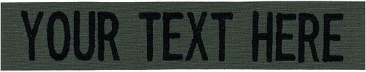 Custom Uniform Name Tapes Solid Colors. Olive Drab Ripstop, 5 Inch Hook Fastener by NORTHERNSAFARI