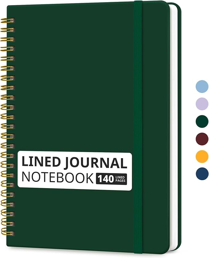 Taja Lined Spiral Journal Notebook by Taja