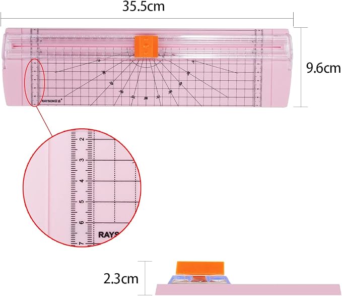 Rayson Paper Cutter Trimmer, A4 Size, Light Pink | A4 12" paper trimmer - Image 5