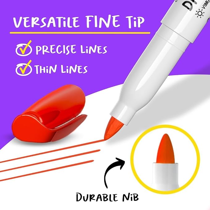 Chalkola Dry Erase Markers Fine Tip | Thin Point Dry Erase White Board Pens - Image 2