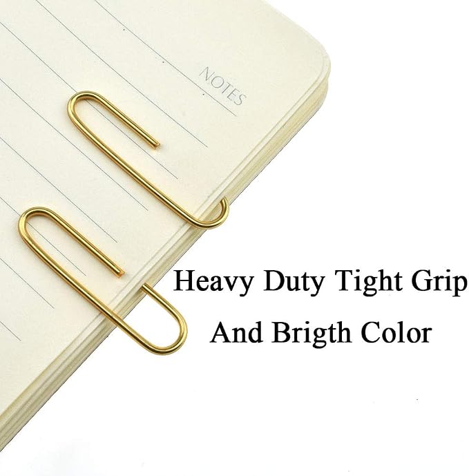 HAHIYO Paper Clips Large 2 inches Length Gold Paperclips Vinyl Coated Prevent - Image 4