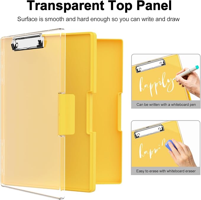Piasoenc Clipboard with Storage, 8.5 x 11 Clip Boards with 2 Storage, Folio & - Image 4
