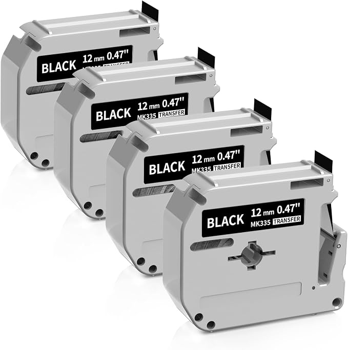 Anycolor M-K335 Label Tape White on Black Replacement by Anycolor