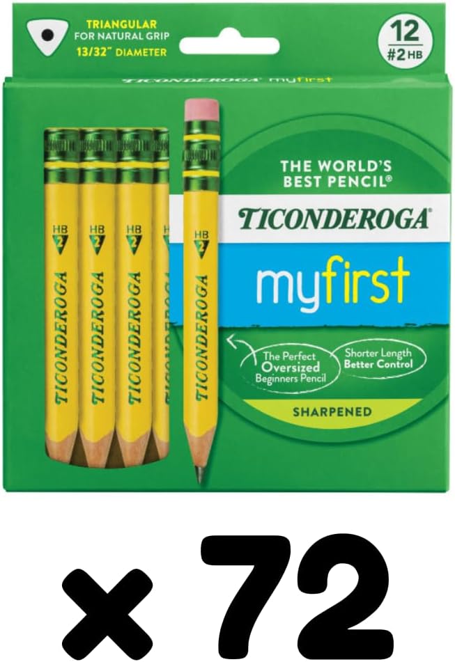 Ticonderoga My First Half-Size Wooden Pencils, Large Triangle-Barrel - Image 2