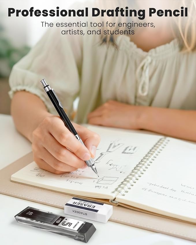 STAGEEK 0.5mm Mechanical Pencil, Metal Art & Drafting Pencil - Image 3