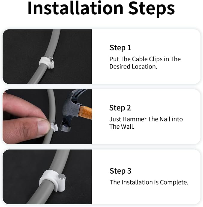 Abnii Cable Clips, Wire Wall Clips - Image 3