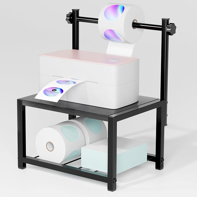 Label Holder for Rolls and Fan-Fold Labels, Sturdy Thermal Sticker Holder for by EnigmaSoul