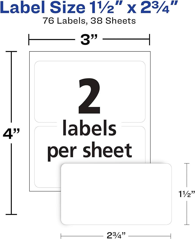 Avery Labels, 1.5" x 2.75" - Image 5
