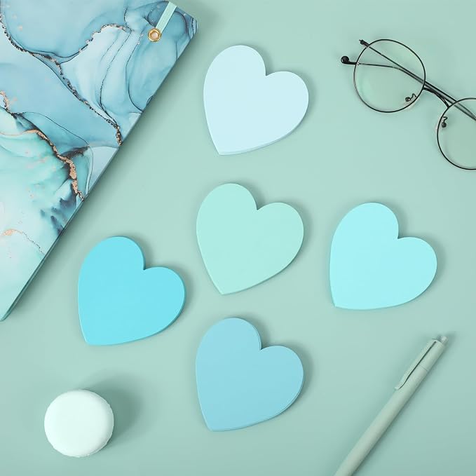 150 Pcs Heart Shape Note Cards Flat Blue Index Cards 3x3 Colored Index Cards - Image 6