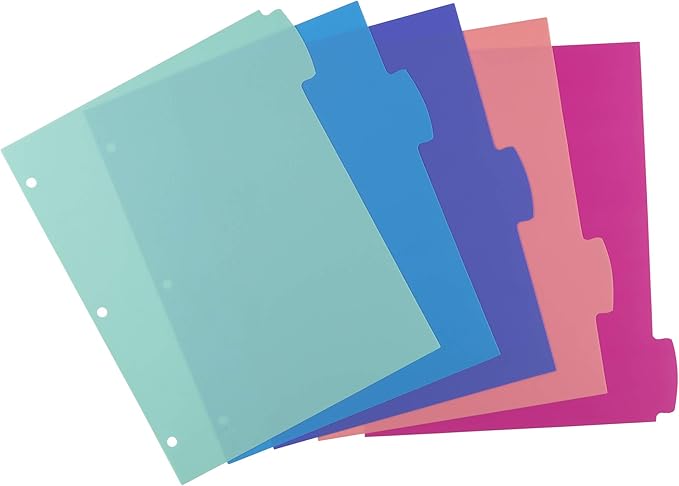 Avery Write & Erase Dividers for 3 Ring Binders, 5 Tabs per Set, Binder - Image 4