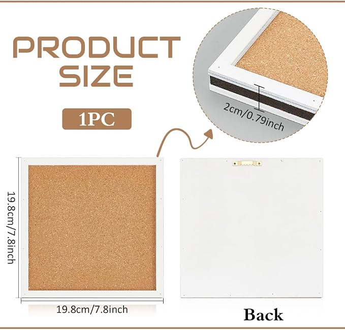 BENECREAT Pin Board Square Cork Board - Image 2