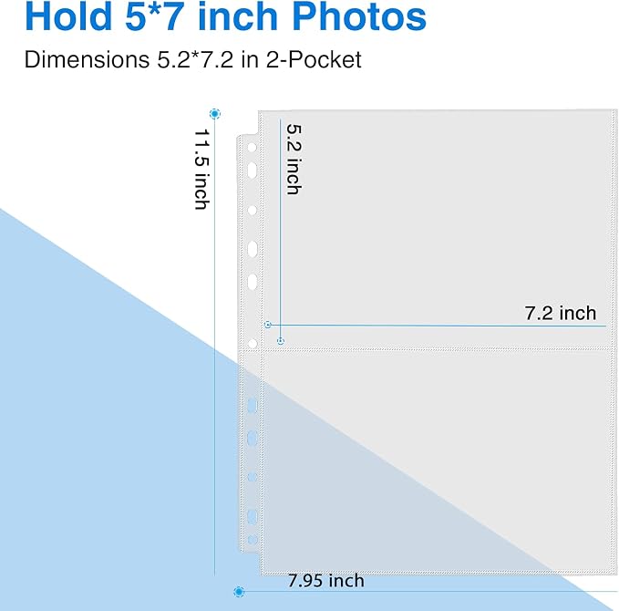 Sooez 30 Pack Heavy Duty Photos or Postcards Page Protectors, Plastic Clear - Image 2