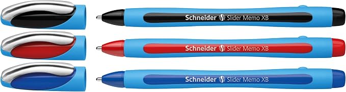 Schneider Slider Memo XB Ballpoint Pen, 1.4 mm, Light Blue Barrel by Schneider