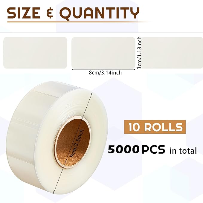 Zonon 5000 Pcs Clear Labels Label Protector Clear Stickers Wafer Seals - Image 2