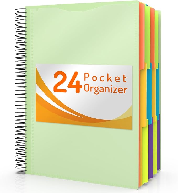 Forvencer 24 Pocket Project Organizer, 1/3-cut Tab Binder Organizer by Forvencer
