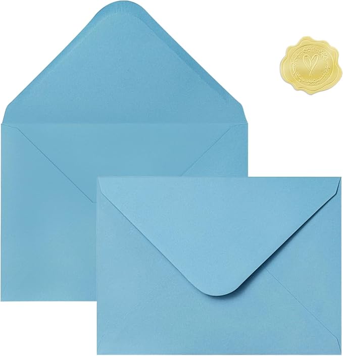 50 PCS Blue Colorful A7 Envelopes by YINUOYOUJIA