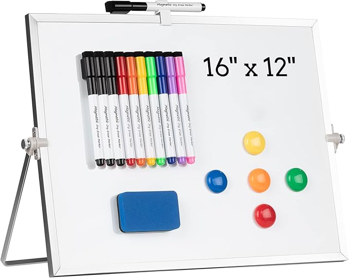 Dry Erase White Board, Cazeyoo Magnetic Desktop Whiteboard 16 x 12inch by Cazeyoo