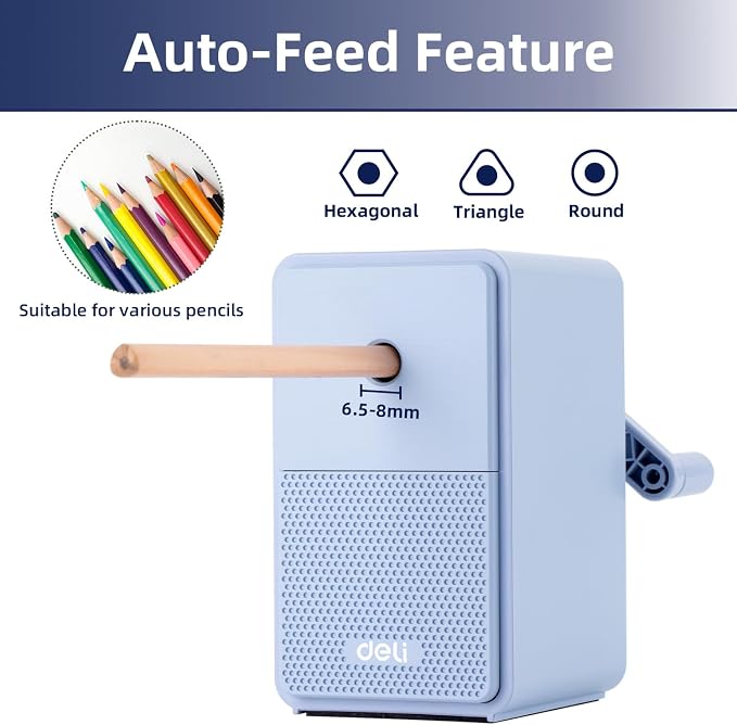 Deli Manual Hand Crank Pencil Sharpener - Image 2