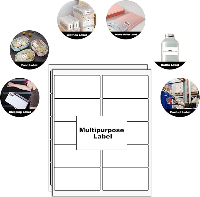 LabelMore 10 up Labels 2'' x 4" Shipping Address Labels - Image 4