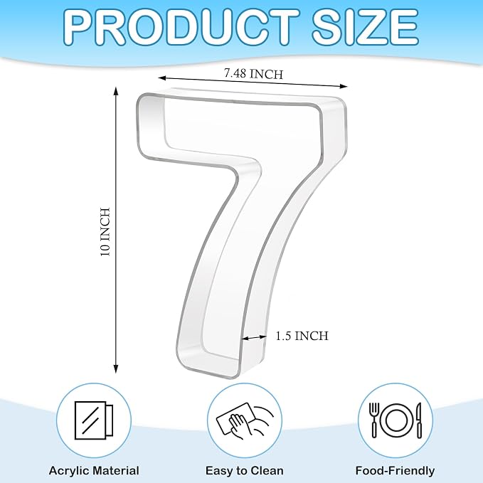10" 7 Clear Acrylic Number Charcuterie Board Box, Reusable Fillable Decorative - Image 2