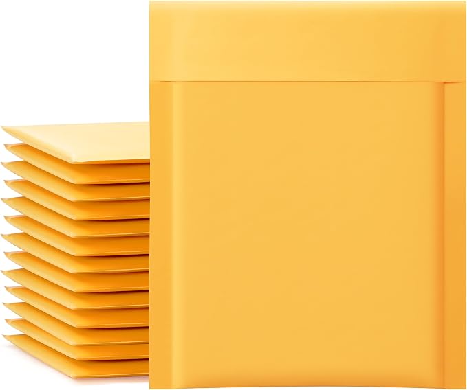 UCGOU Kraft Bubble Mailers 5x8.6 Inch Usable Size 5x7 Inch 100 Pack Yellow by UCGOU