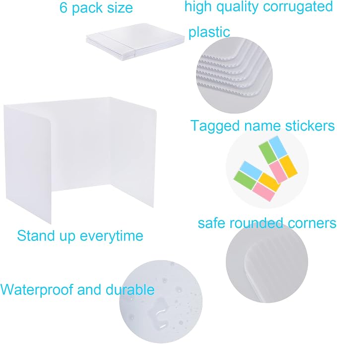 6 Pack Privacy Shields for Student Desks, Privacy folders for Student Testing - Image 6