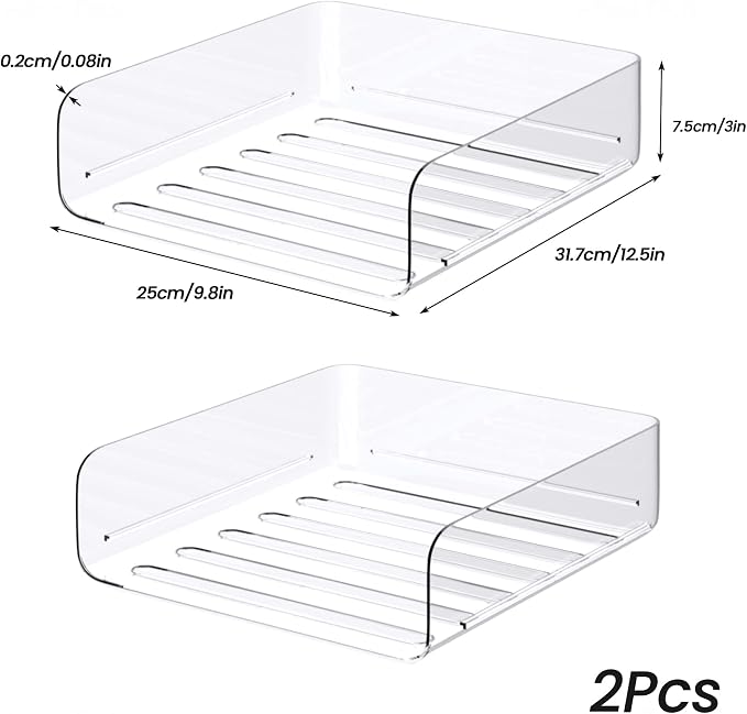 Tomorotec Desk Letter Tray Set, A4 Size Clear PET Stackable Document Organizer - Image 5