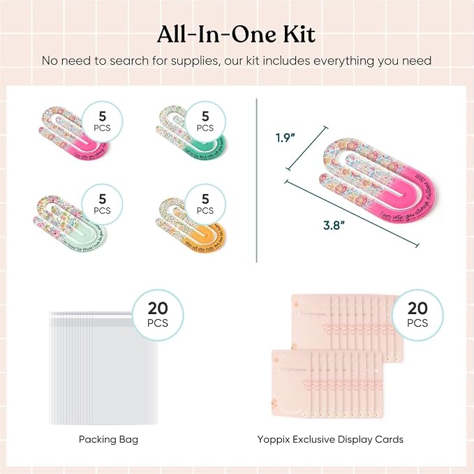 YOPPIX 20 Set Jumbo Faith Acrylic Paper Clips - Image 2