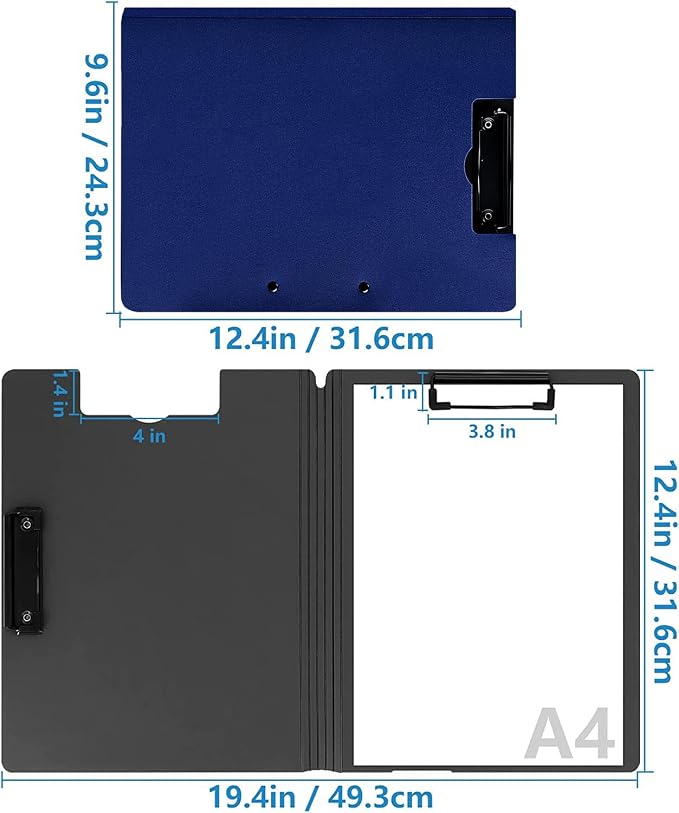 2 Pack Foldable Clipboards, A4 Office Clipboard Folder - Image 5