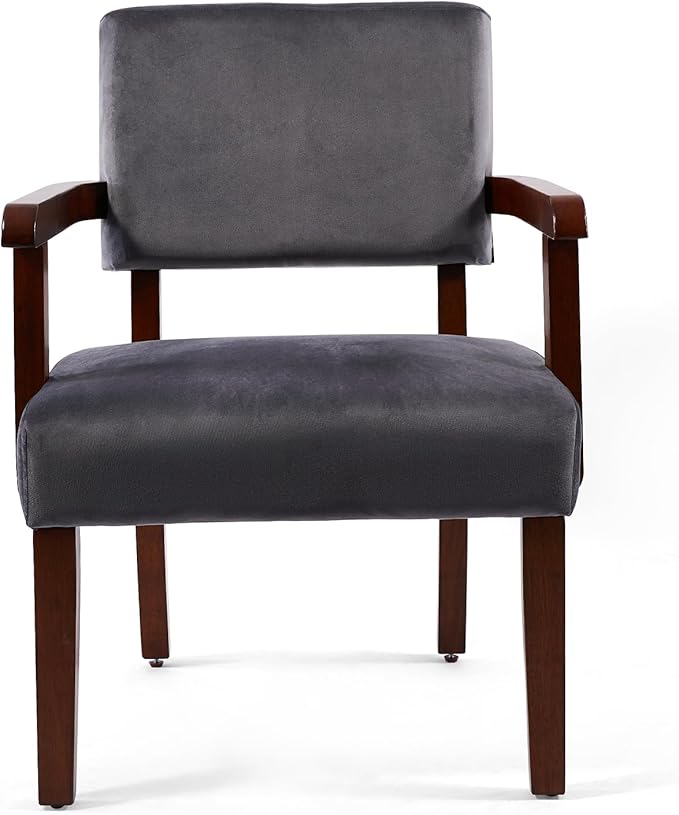 Accent Chair Set of 2 with Table, Living Room Chairs with VelvetSoft Seat and Armrests for Living Room Bedroom Reading Room Waiting Room (Greyvelvet)-DeskLoop Office