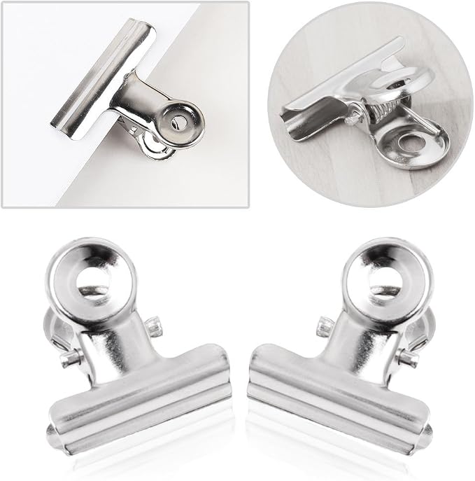 Tebatu 10Pcs Metal Stainless Steel Bulldog Grip Clip Food Sealer Bag Clamp - Image 3