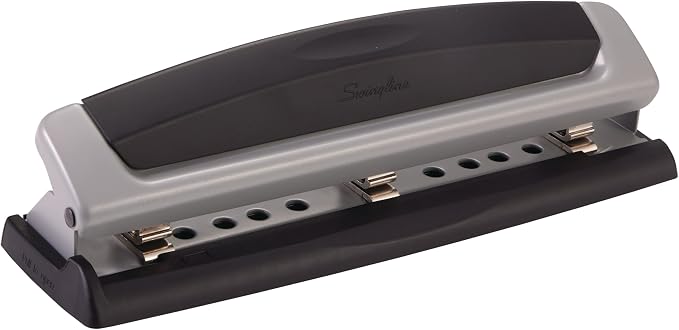 Swingline 3 Hole Punch, 10 Sheet Capacity Three Hole Puncher 3 Ring, Adjustable by Swingline
