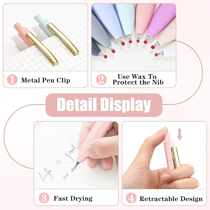 Piochoo Ballpoint Pens, 0.7mm Click Pens - Image 4