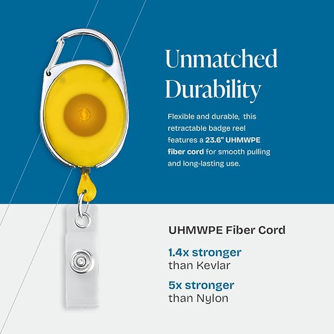 2 Pack Id Badge Holder With Clip – Transparent Orange Badge Reels with Id - Image 2