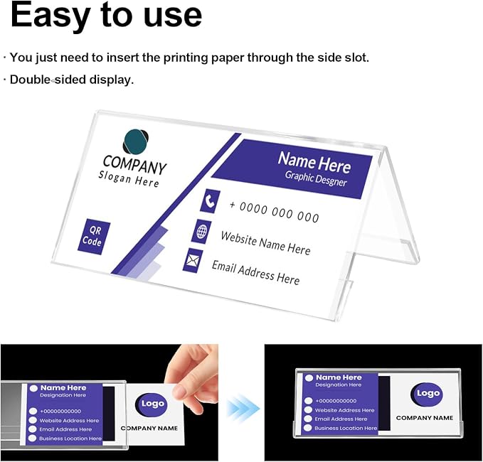 30 Pcs Mini Acrylic Sign Holder, 2x3.5 Inch Small Clear Acrylic Name Plate - Image 4
