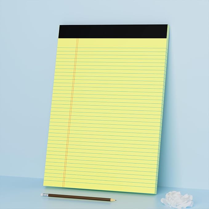 Legal Pads 8.5 x 11 College Ruled Note Pads 8.5 x 11.75 Yellow Notepad 80gsm - Image 7