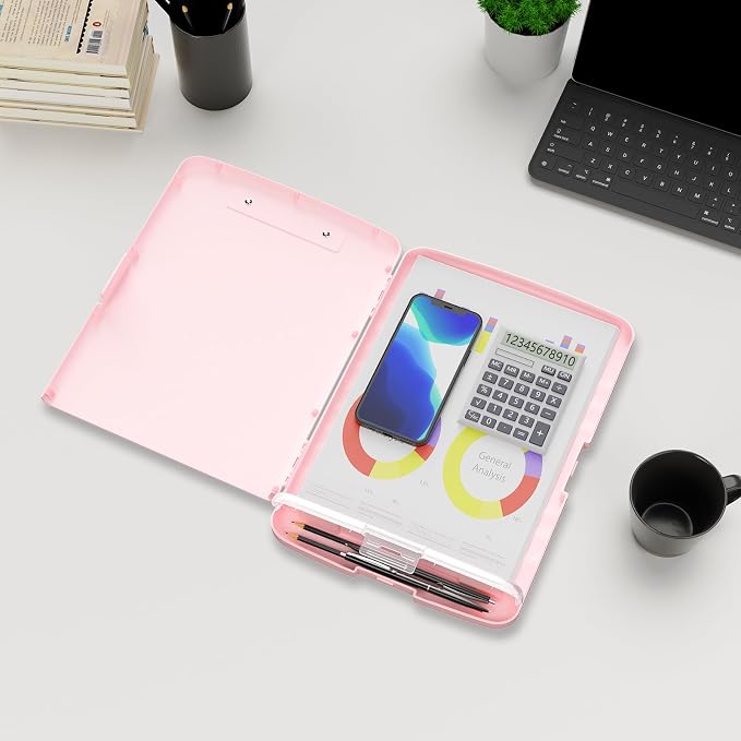 Plastic Clipboard with Storage, 8.5 x 11 Storage Organization Box Side-Opening - Image 6