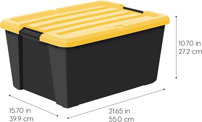 45 Qt Storage Bin 4-Pack, Stackable Plastic Container - Image 4