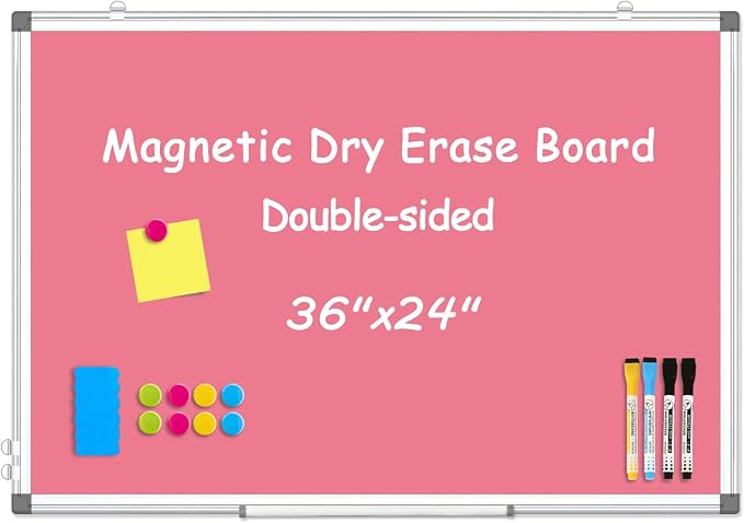 WALGLASS Magnetic Whiteboard 36"x24" Dry Erase White Board by WALGLASS