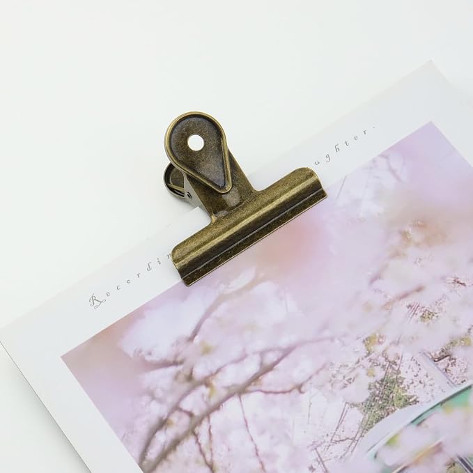 Xiaoyztan Mini Clips, 65mm Wide Bronze Bulldog Clips Paper Clip Binder Bull - Image 5