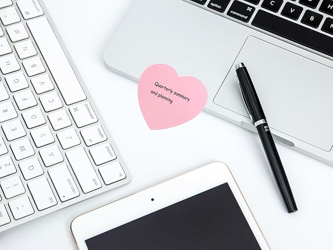 Mini Skater 2 Pack Kraft Paper Sticky Notes Heart Shaped Self-Stick Blank Book - Image 5