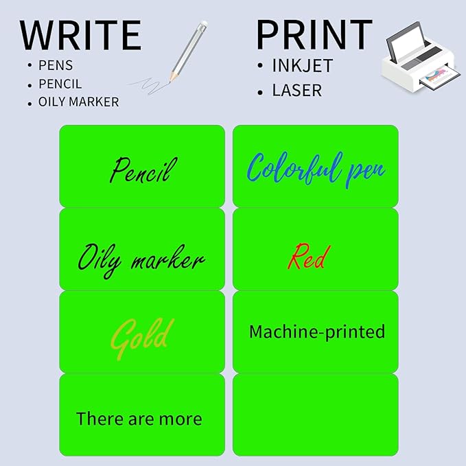 STARLIBOO Shipping Labels Stickers, 2"×4" Printable Fluorescent Mailing Labels for Laser/Inkjet Printing- Matte, Permanent Adhesive Sticker (Fluorescent Green)-DeskLoop Office
